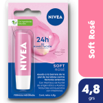 Protector Labial Humectante Nivea Soft Ros? Para Todo Tipo De Piel X 4,8 Grs