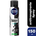Desodorante Antitranspirante Nivea Men Black & White Fresh Sin Siliconas X 150Ml