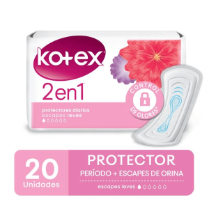 Kotex Protector Diario 2 En 1 X 20
