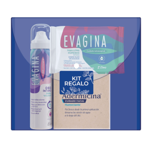 Kit Regalo Evagina Deo ?ntimo + Toallitas H?medas + Adermicina Facial Humectante