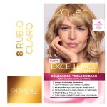 Kit Tintura Excellence Creme Tono 8 Rubio Claro